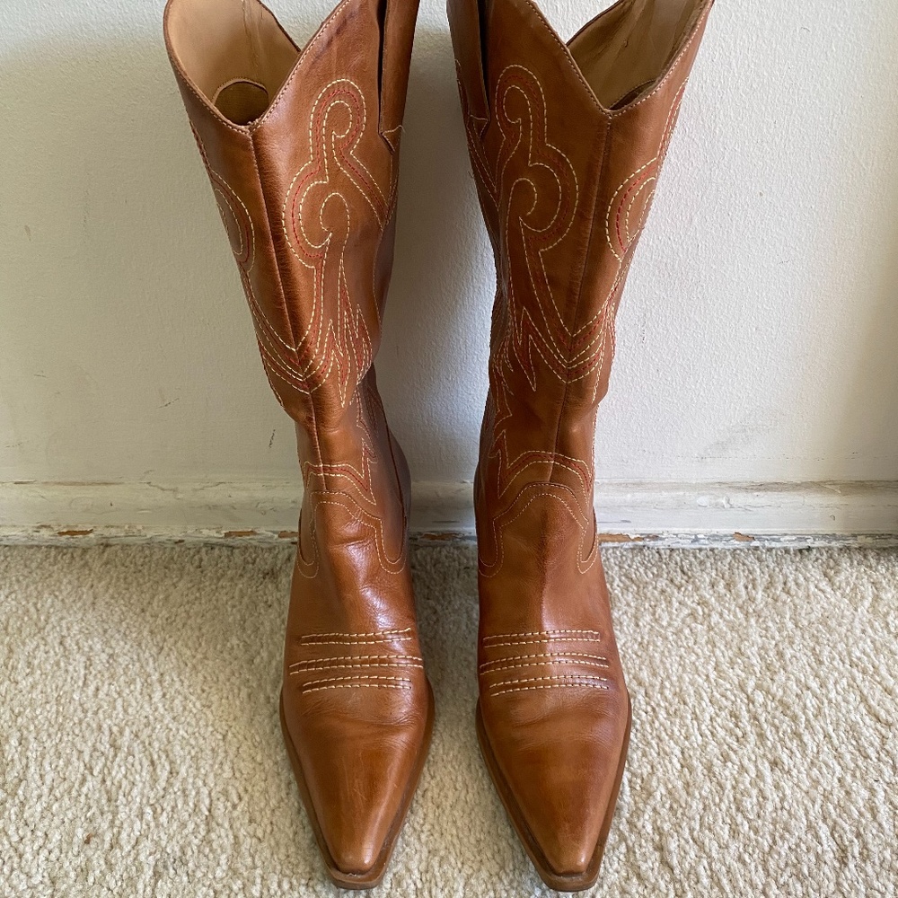 Dumond Tan Cowboy Boots (Brazilian Brand)